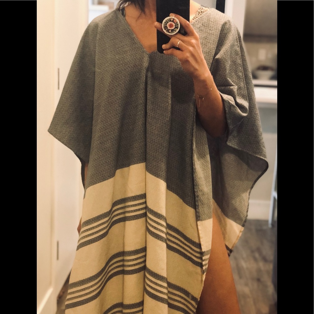 Blue and White Swimsuit Artisan Made Cover up